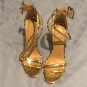 “Gina” style ~ Rose Gold Ankle Strap block heels